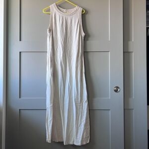 Rachel Zoe Dress Womens Large Beige Sleeveless Crochet Trim Maxi Lined Summer